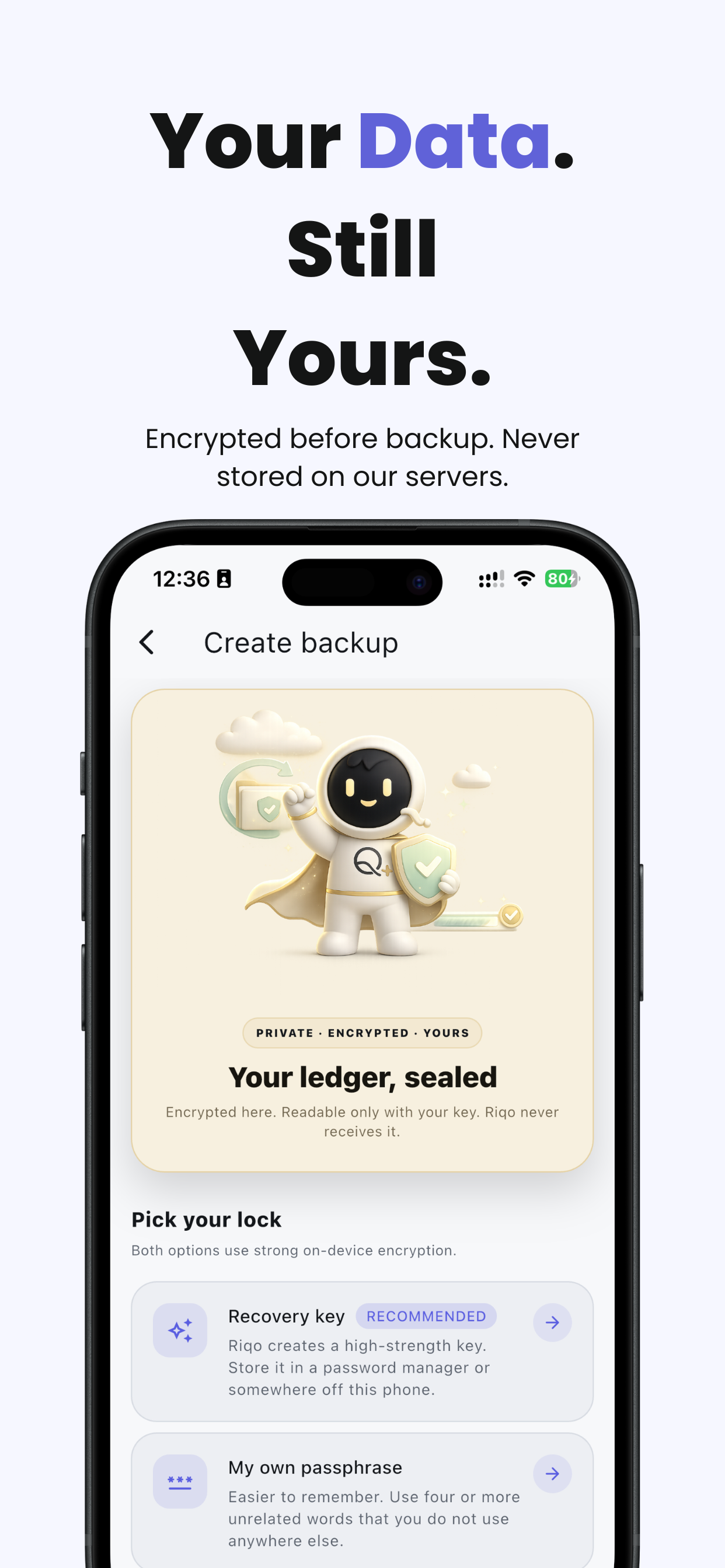 Riqo backup screen